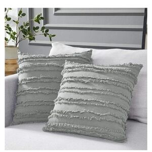Light Grey Throw Pillow Covers for Couch Sofa Bed, Cotton Linen 18x18‎